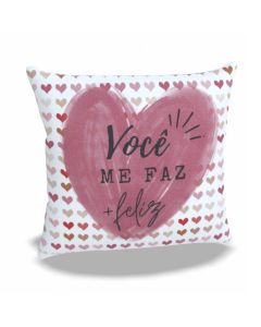ALMOFADA 20X20 CORAÇÃO FELIZ