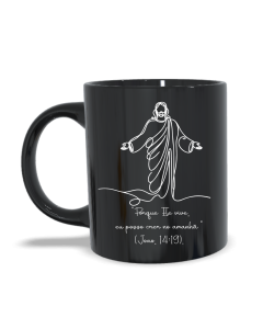 CANECA PRETA CRISTO VIVO