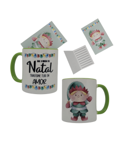 CANECA + CARTÃO AQUARELA DUENDE