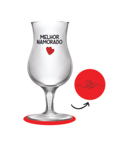TAÇA + PORTA COPOS MELHOR NAMORADO