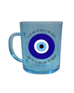 CANECA VIDRO OLHO GREGO 228ML