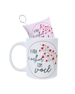 KIT CANECA + ALMOCHAVEIRO VIDA COM VOCÊ