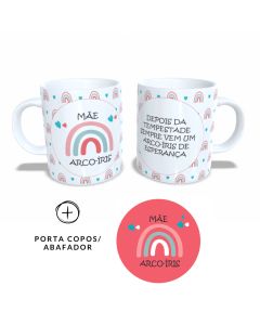 CANECA + ABAFADOR MÃE ARCO ÍRIS