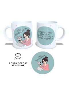 CANECA + ABAFADOR MÃE BICHOLÓGICA CACHORRO