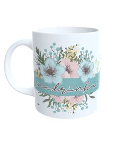 CANECA MADRINHA FLORAL