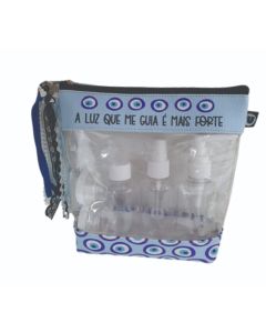 NECESSAIRE COM FRASCOS OLHO GREGO