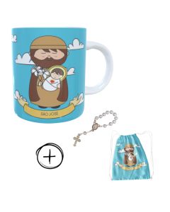 Caneca + kit terço São José