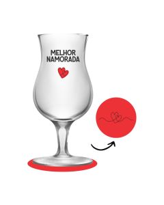 TAÇA + PORTA COPOS MELHOR NAMORADA