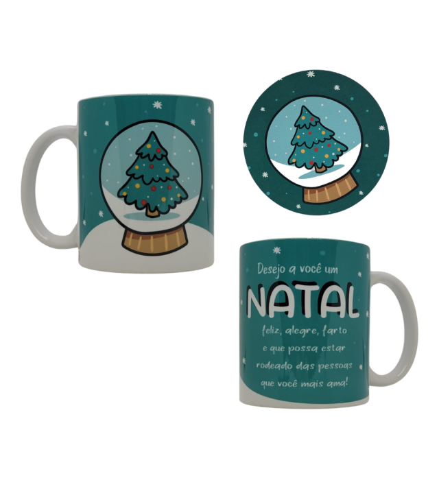 CANECA + ABAFADOR NATAL GLOBO