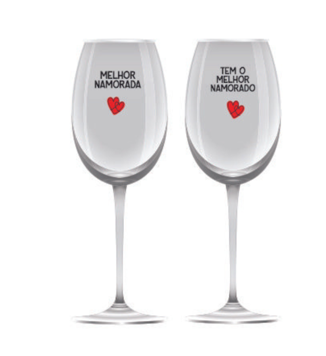 DUPLA TAÇAS VINHO MELHOR NAMORADA