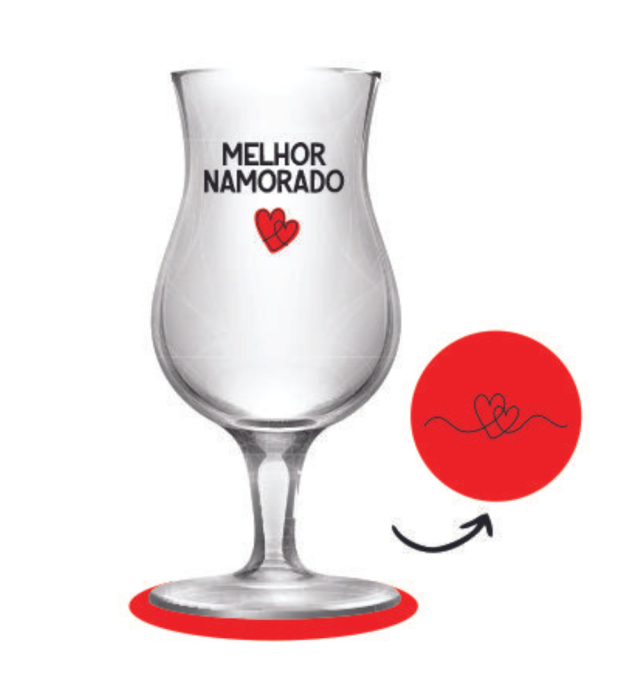 TAÇA + PORTA COPOS MELHOR NAMORADO