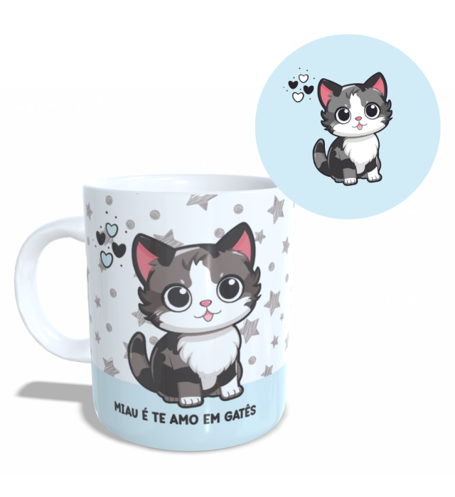 CANECA + ABAFADOR/PORTA COPOS MIAU