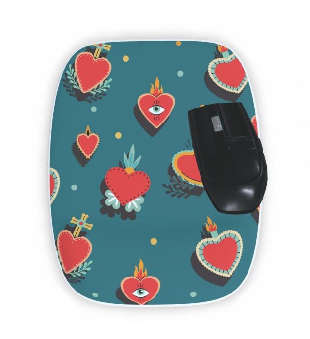 MOUSEPAD ERGONÔMICO CORAÇÕES SAGRADOS
