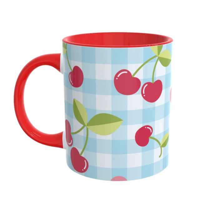 CANECA XADREZ CEREJINHAS