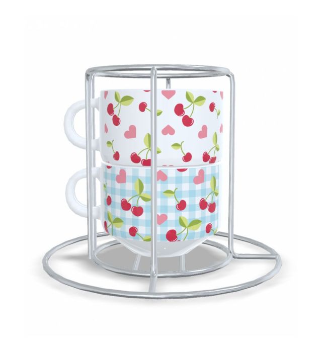 TORRE DUPLA DE CANECAS CEREJINHA