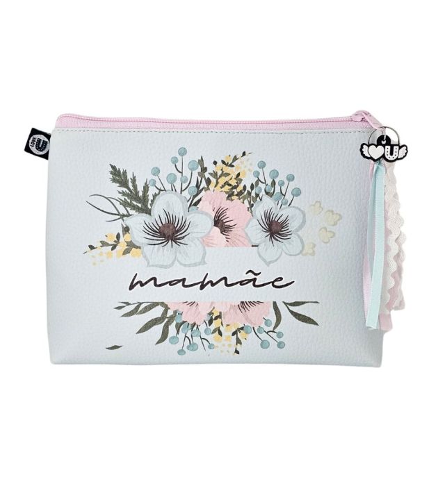 NECESSAIRE TRAPEZIO M MÃE FLORAL