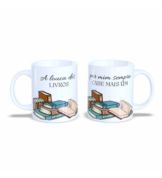 CANECA LOUCA POR LIVROS
