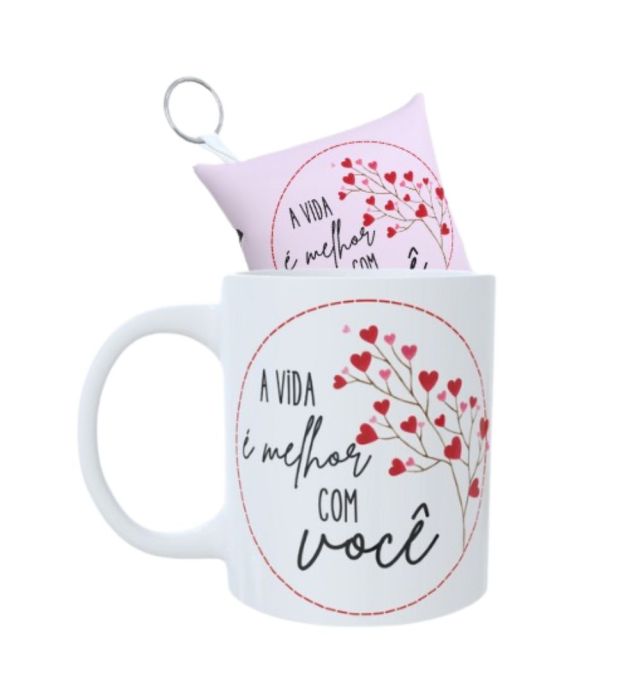 KIT CANECA + ALMOCHAVEIRO VIDA COM VOCÊ