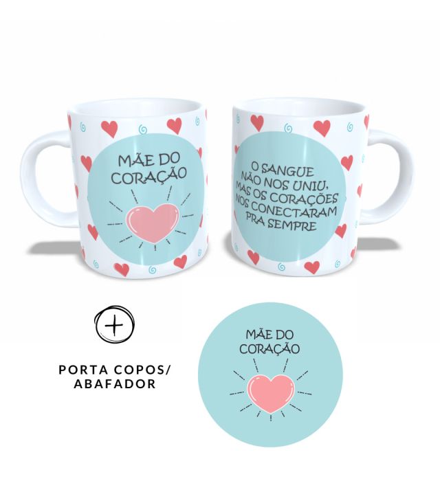 CANECA + ABAFADOR MÃE DO CORAÇÃO
