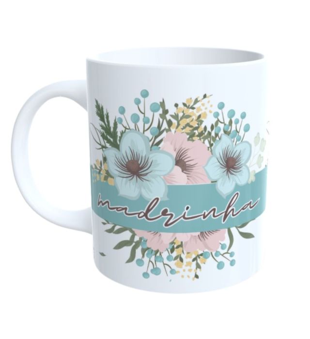 CANECA MADRINHA FLORAL