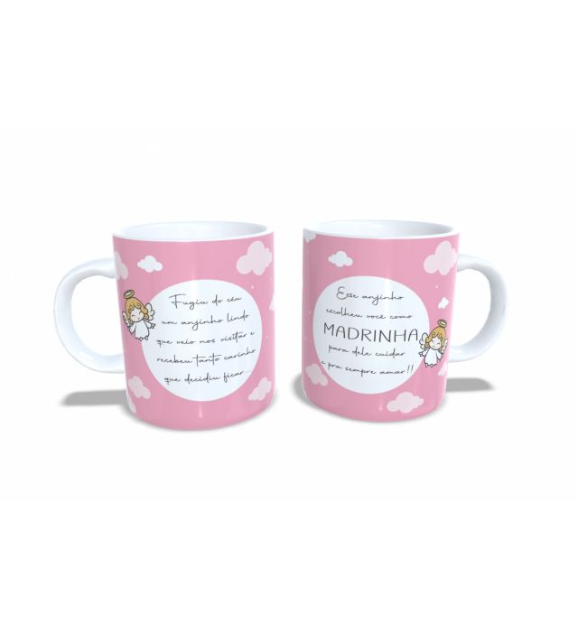 CANECA MADRINHA ANJINHO ROSA