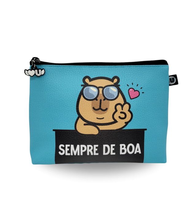 NECESSAIRE TRAPÉZIO CAPIVARA DE BOA