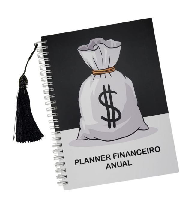 PLANNER FINANCEIRO FOLHAS DECORADAS